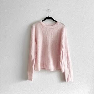 Banana Republic Pink lightweight Knit crewneck Sweater Wool Alpaca Blend medium